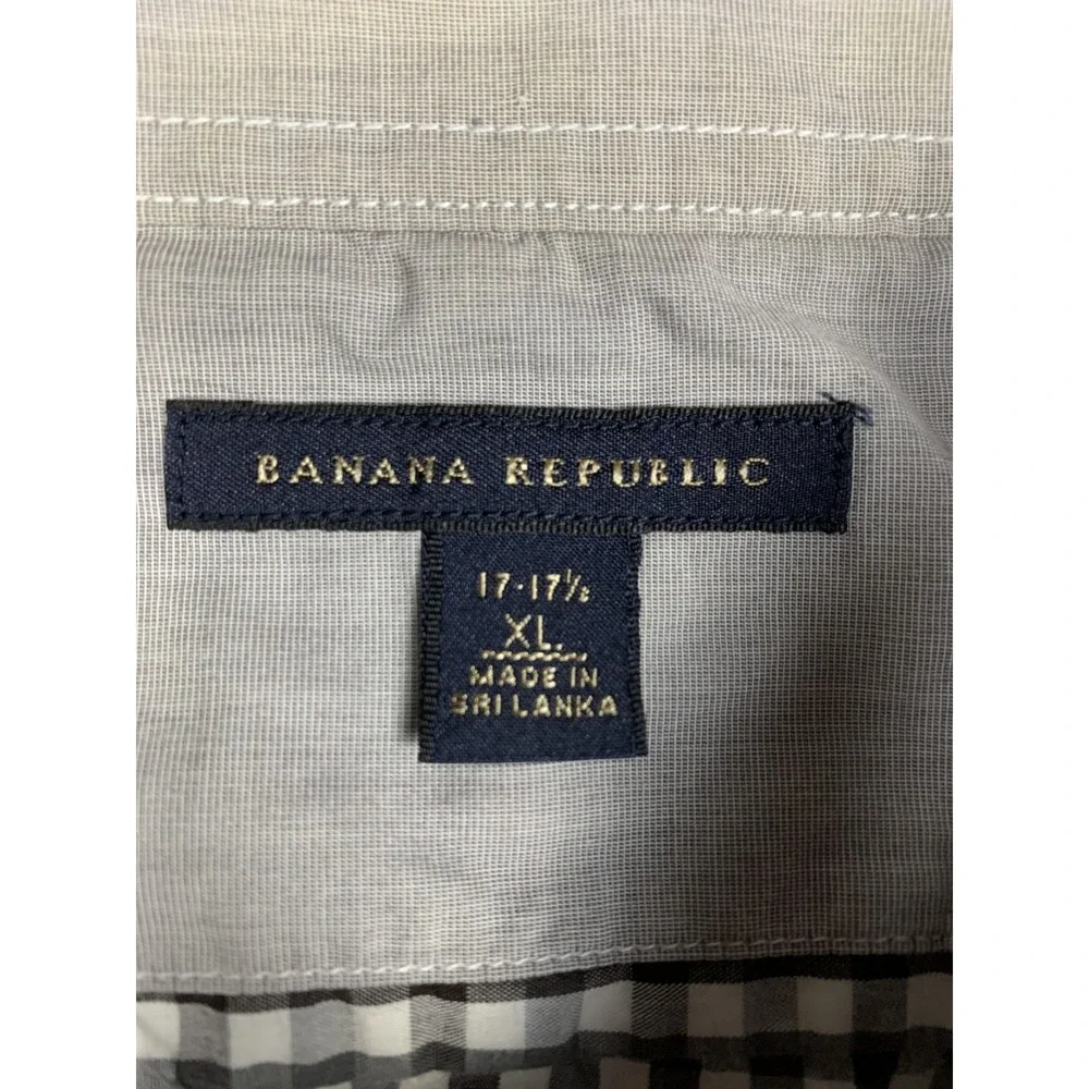 Banana Republic‎ Shirt Mens XL Check Button Up Long Sleeve Cotton